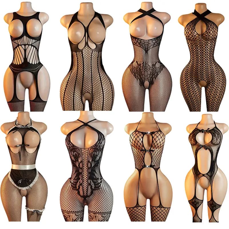 Summer Women Erotic Lingerie Passion Temptation Lace Breathable Apron Pajamas Sexy Halter Dress Maid Role Play Catwoman Uniforms
