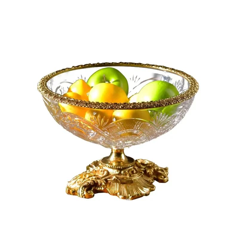 Creative Luxury Crystal Glass Fruit Plate Bowl for Dried Candy Snacks Christmas Home Decor Service Tray Supplies Elegant