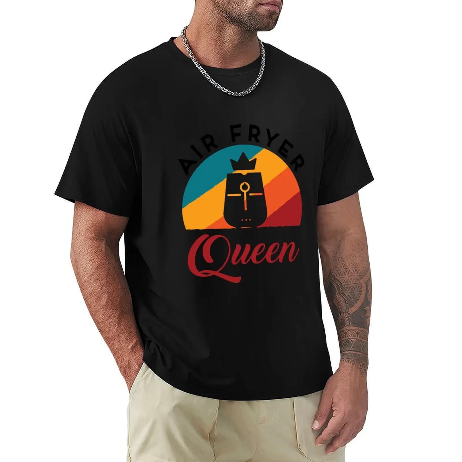 T-shirt Air Fryer Queen con grafica creativa