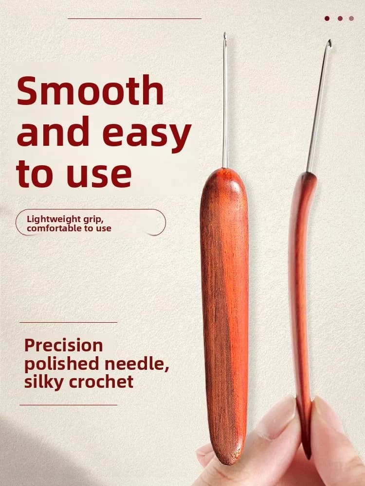 Furada Marca Kothan Ago per uncinetto in legno con manico Filato per bambola Strumento per tessitura fai da te fatto a mano Ago per gancio arp in acciaio inossidabile