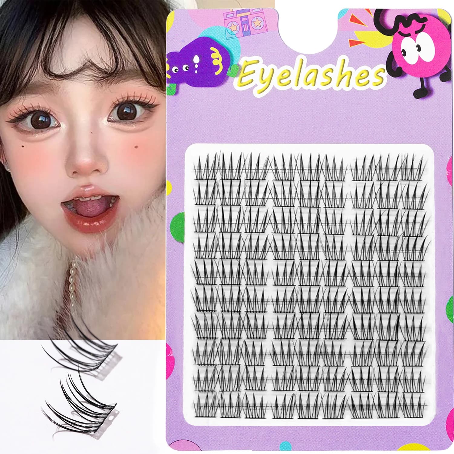 Fake lashes 90duo Girl Group Eye Nature Trilogy Comics, soft and light, single fake lashes DIY