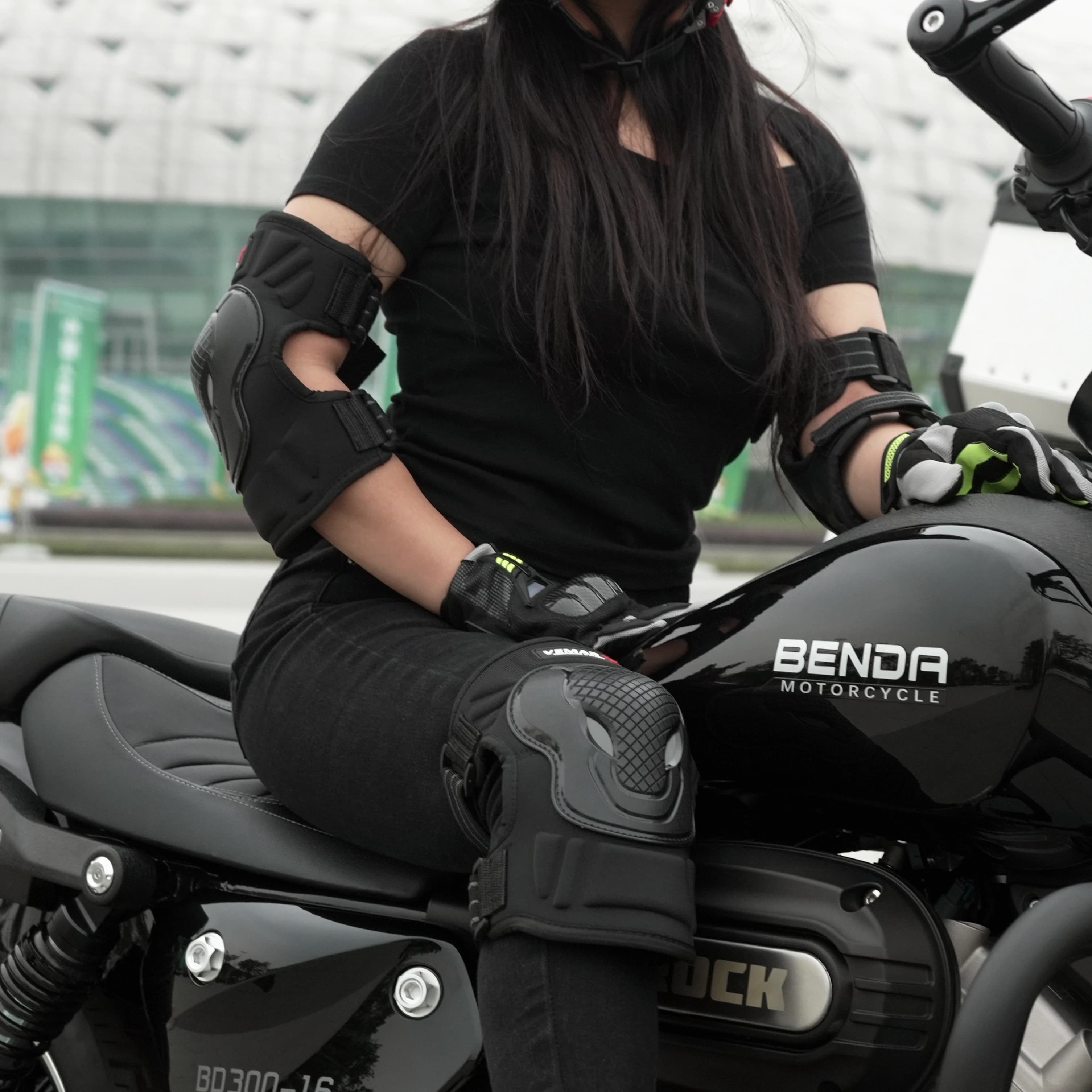 VEMAR Ginocchiere e Gomitiere 4 Pz/set Protezione Moto Unisex Stile Corto Motocross Equitazione Ginocchiere Tutore Gomitiere