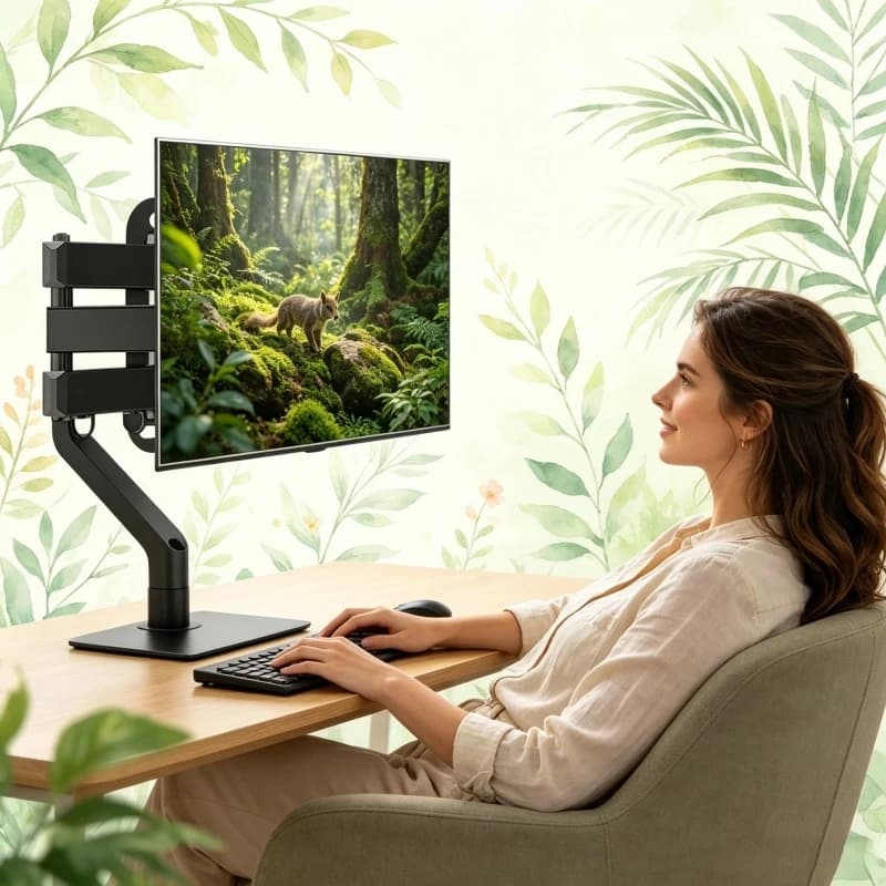 20 ° Supporto da parete inclinabile per TV 360° ° Supporto Girevole Universale per TV e Monitor da 10-27'' con Pannello Piatto