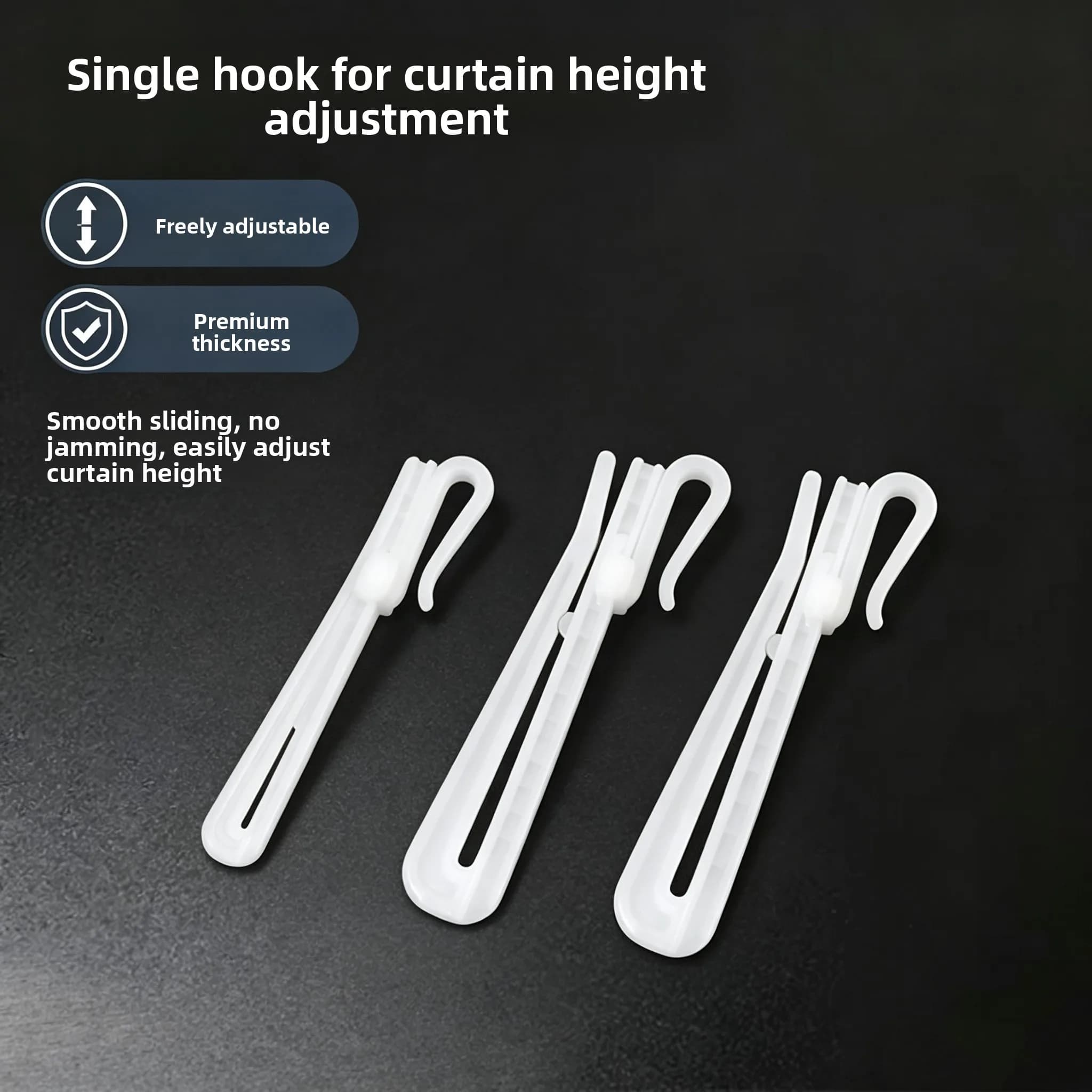 Thickened Korean Style Plastic Curtain Hooks Accessories Powerful Adjustment Hooks for Drapery Strong Retractable Hooks