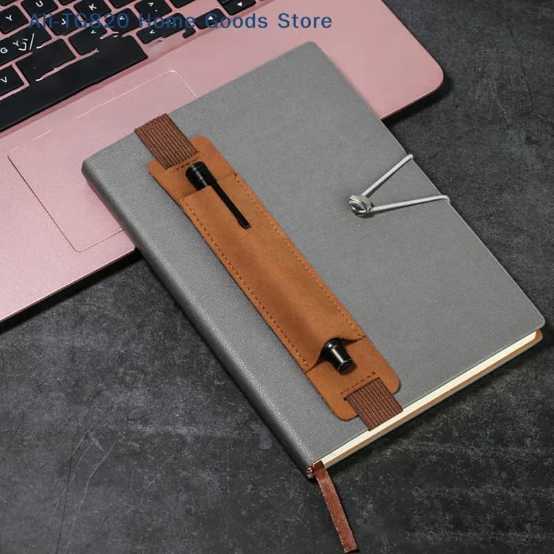 [TG820]Adjustable Elastic Band Pen Holder PU Leather Pen Sleeve Pouch Elastic Notebook Pen Holder 8-1.5 Inch Detachable