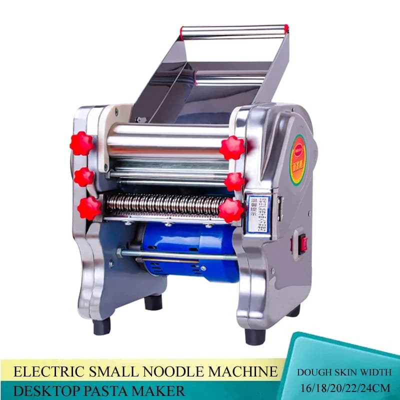 Macchina Elettrica per Pasta Fresca, Pressa per Pasta in Acciaio Inox, Macchina per Impastare e Tagliare con Lama