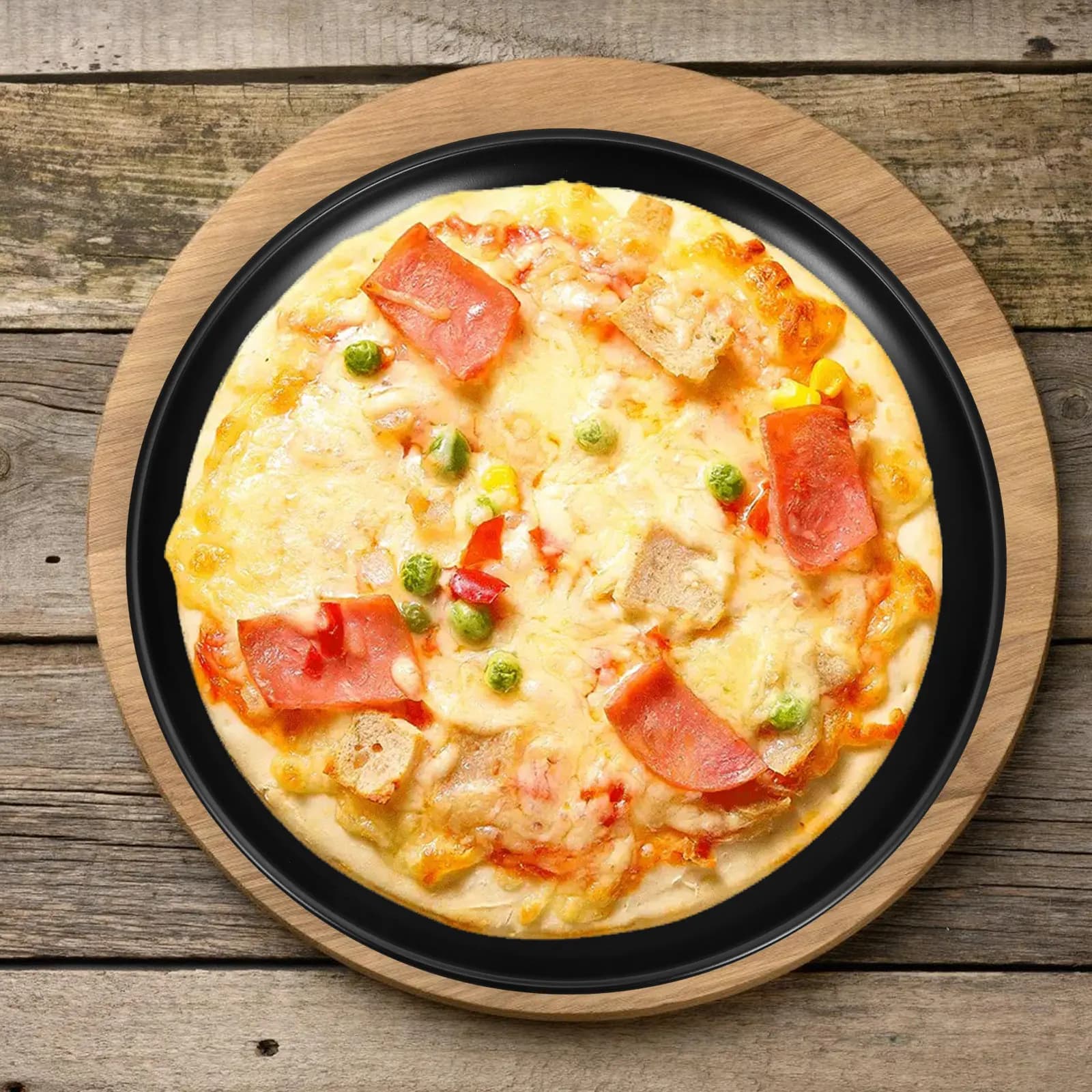 Nonstick Pizza Pan Stainless Steel Round Baking Tray Oven Baking Pan Scratch Resistant Smooth Finish Pizza Tray for Airfryer