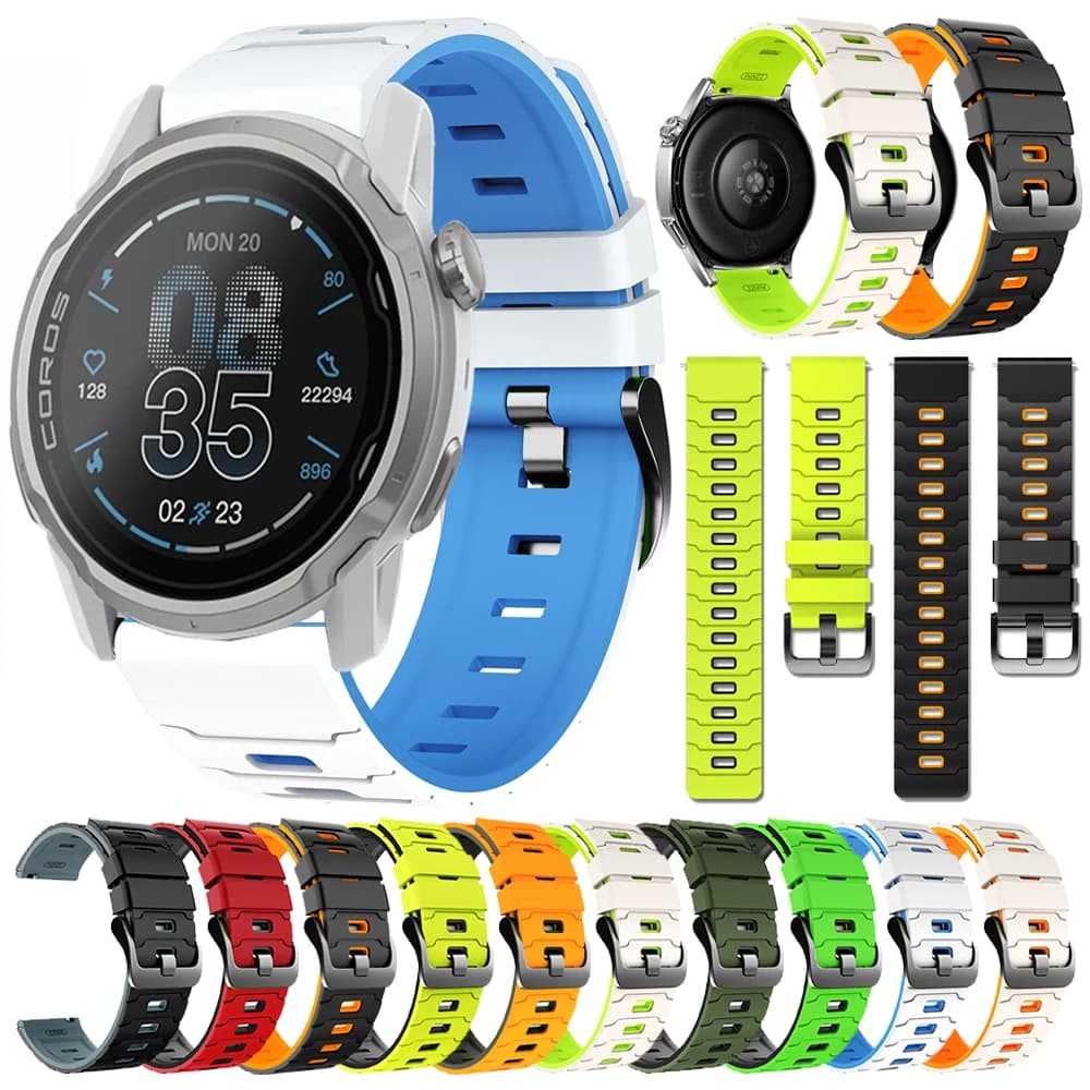 Cinturino per orologio in silicone da 22 mm per COROS APEX 4 42mm/APEX 2 Pro/PACE 3 Bracciale sportivo per SUUNTO OCEAN/VERTICAL/RACE RUN Correa