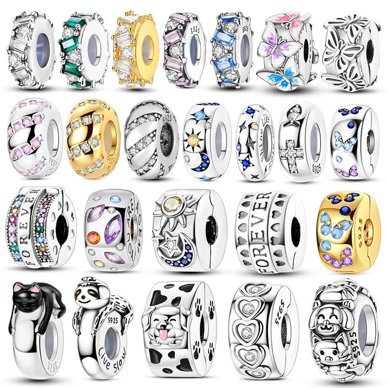 925 Sterling Silver Charm with Butterfly Shape Gem, Compatible with Original Bracelets, Fai-da-Te Jewelry for Women