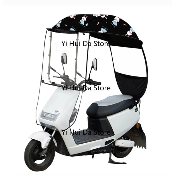 Electric Vehicle Awning Sunshade Vinyl Sunscreen Umbrella Scooter Rain Cover