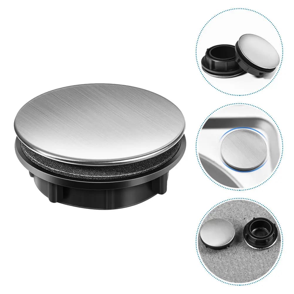 Set di 6 Copri Fori per Lavello in Acciaio Inox, per Fori del Rubinetto della Cucina e Aperture del Dispenser di Sapone, Eleganti e Sicuri