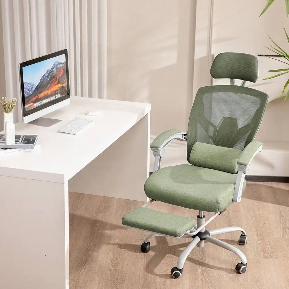Sedia da Gaming Ergonomica in Rete Traspirante con Supporto Lombare e Poggiatesta Confortevole