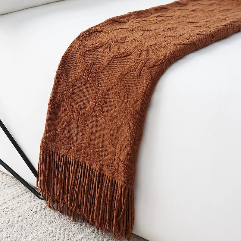 Runner da letto Coperta accogliente e confortevole Copriletto lavorato a maglia Morbido divano Sedia da tiro 130x240 Decorazioni calde per la casa