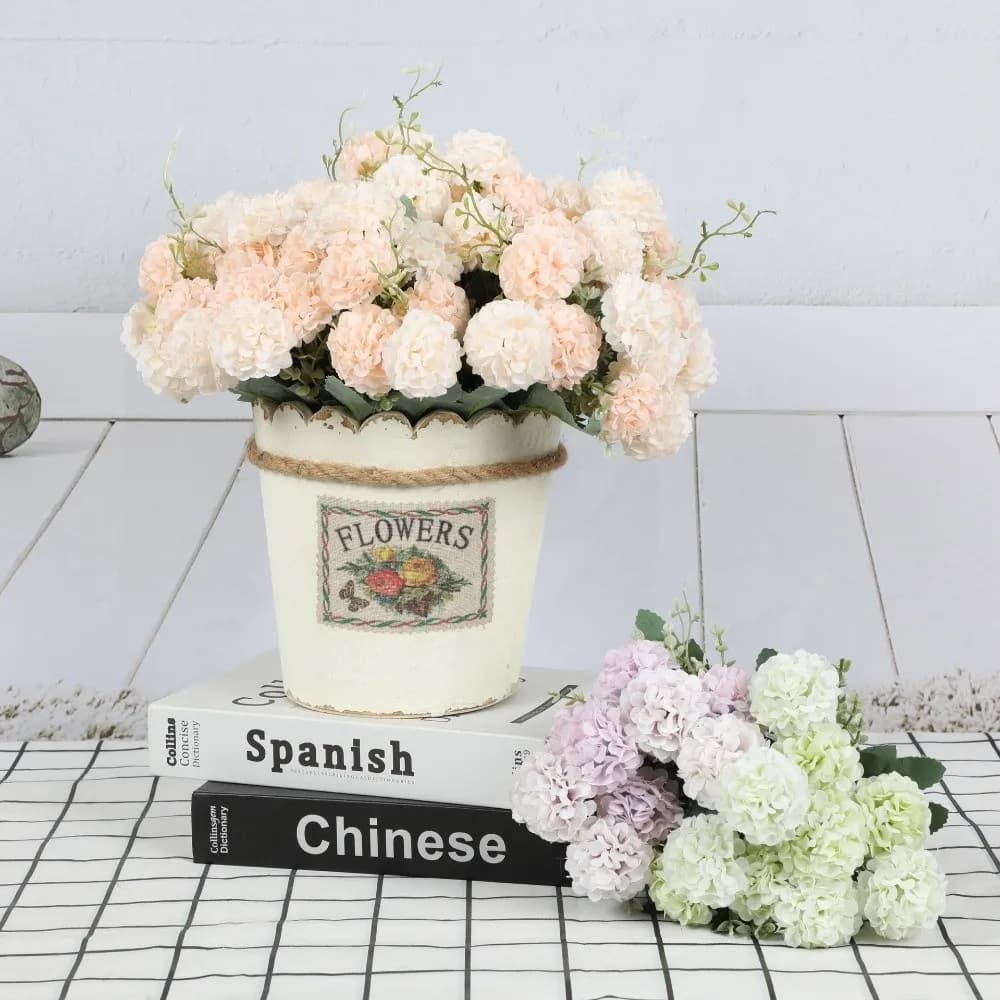 Colorful Simulation Hydrangeas Realistic Table Ornaments Fake Flowers DIY Fade-Resistant Artificial Plants