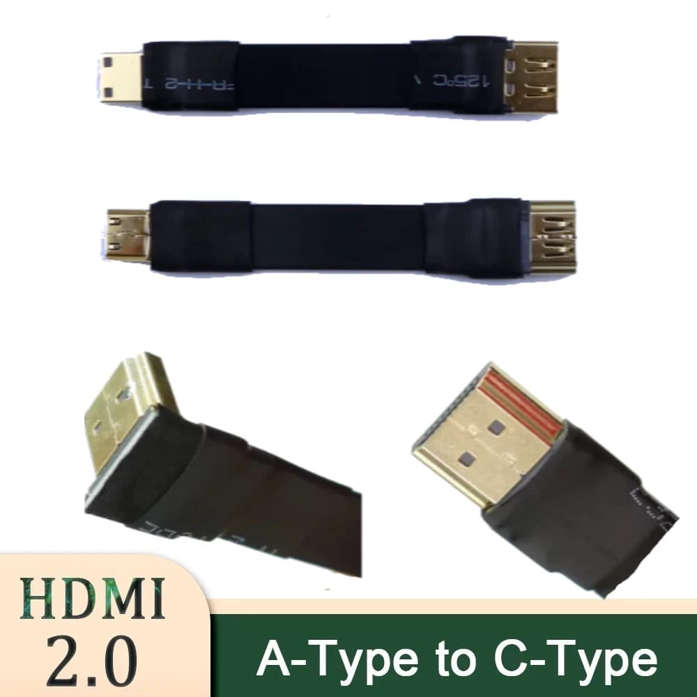 ADT-Link FPV Standard AC Mini Cavo di prolunga compatibile HDMI Mini-HDMI a HDMI V2.0 Cavo a nastro piatto FPC schermato da tipo A a C