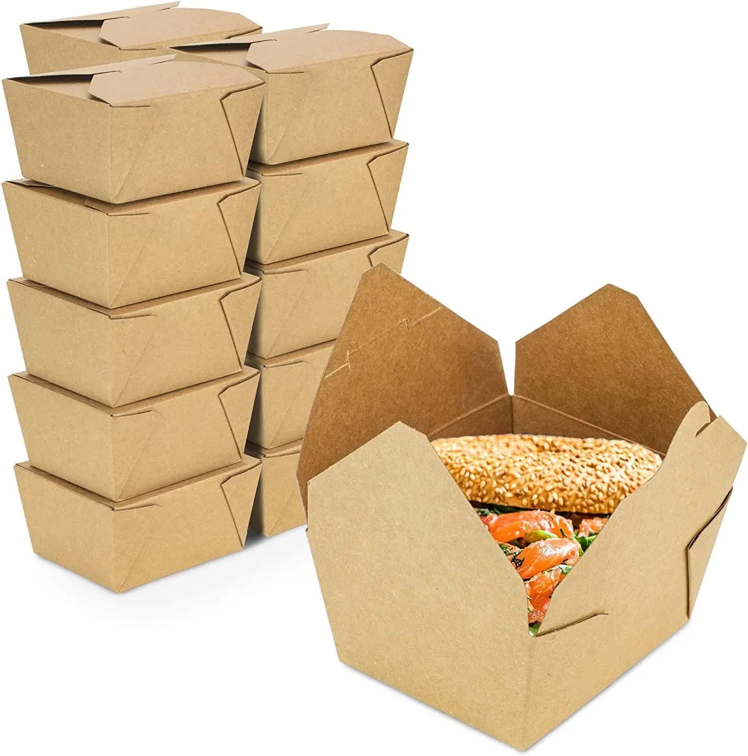 Contenitori per Alimenti in Carta da 30 Oz, Confezione da 50, Scatole da Asporto Ermetiche e Adatte al Microonde per Preparazione Pasti