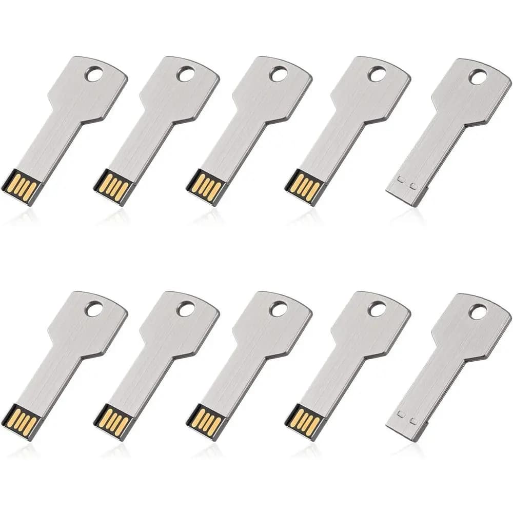 Chiavetta USB 2.0 a Forma di Chiave in Metallo da 32GB, Argento