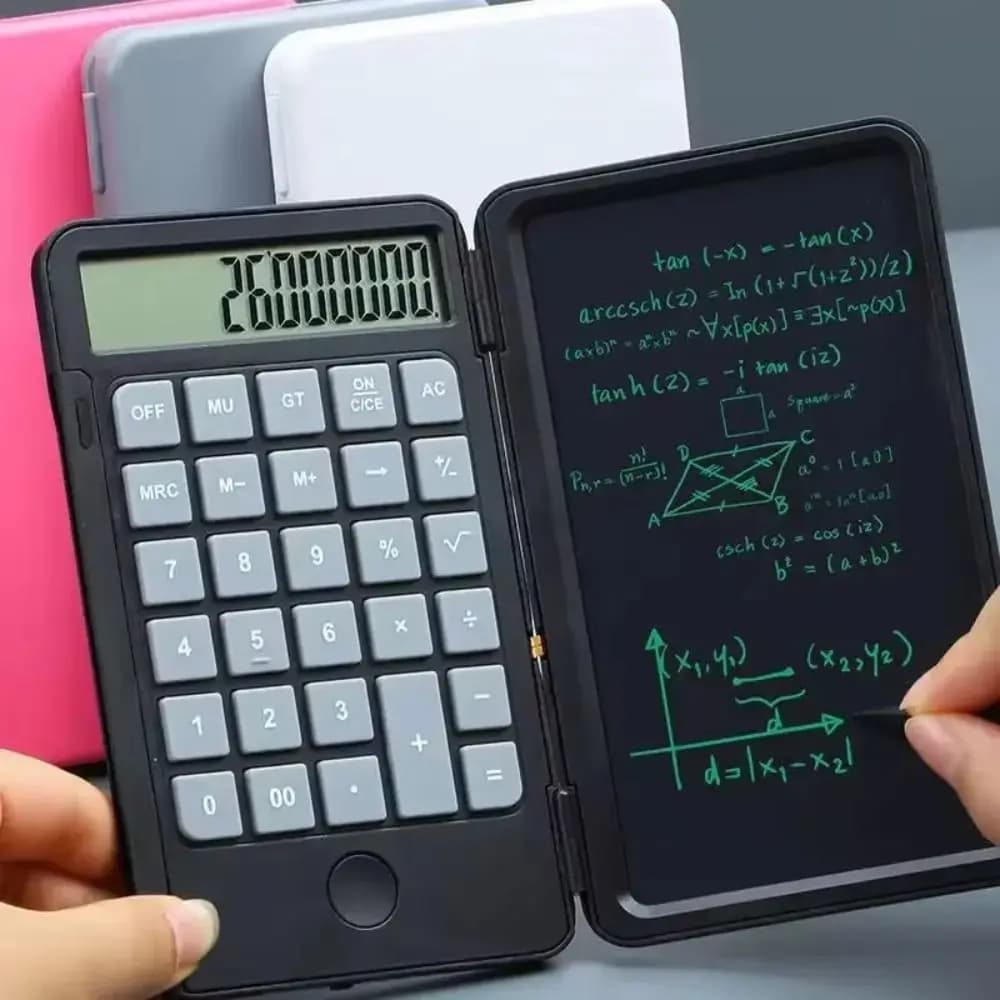 2in1 Scientific Calculator Foldable Erasable Office LCD Drawing Pad Practical Multifunctional Digital Writing Tablet