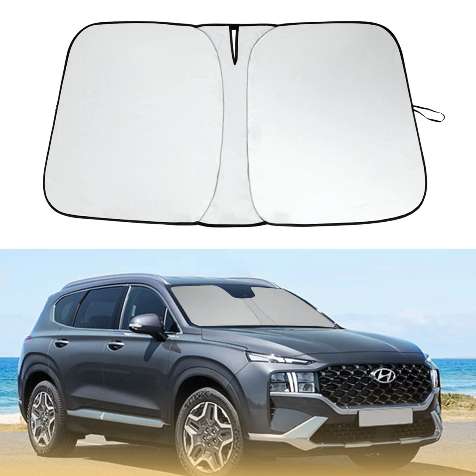 Auto Parabrezza Parasole Riflettente UV Shield Copertura Visiera di Protezione Per Hyundai Santa Fe 2019 2020 2021 2022 2023 Accessori