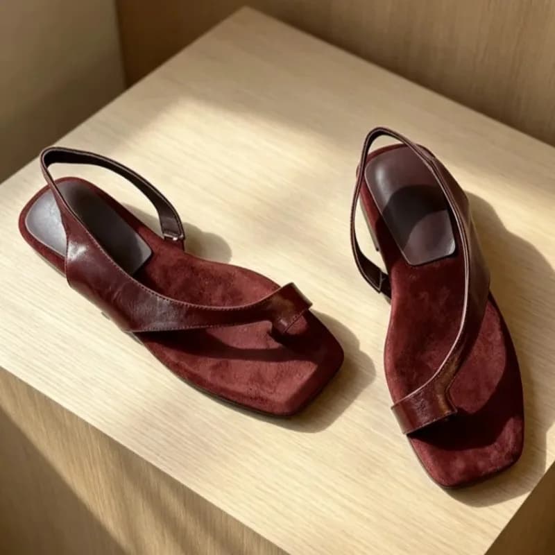 French 2026 Summer Flat Sandals Women's Outer Toe Slide Slipper
