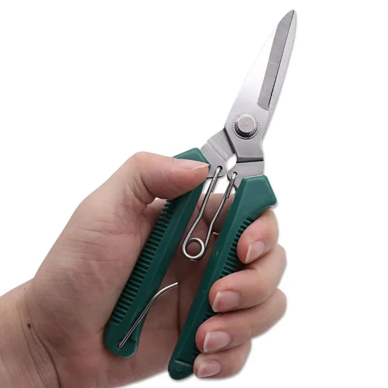 190mm Stainless Steel Garden Pruning Shears Non-slip Handle Bonsai Trimming Tool Straight Head Handy for Home Use