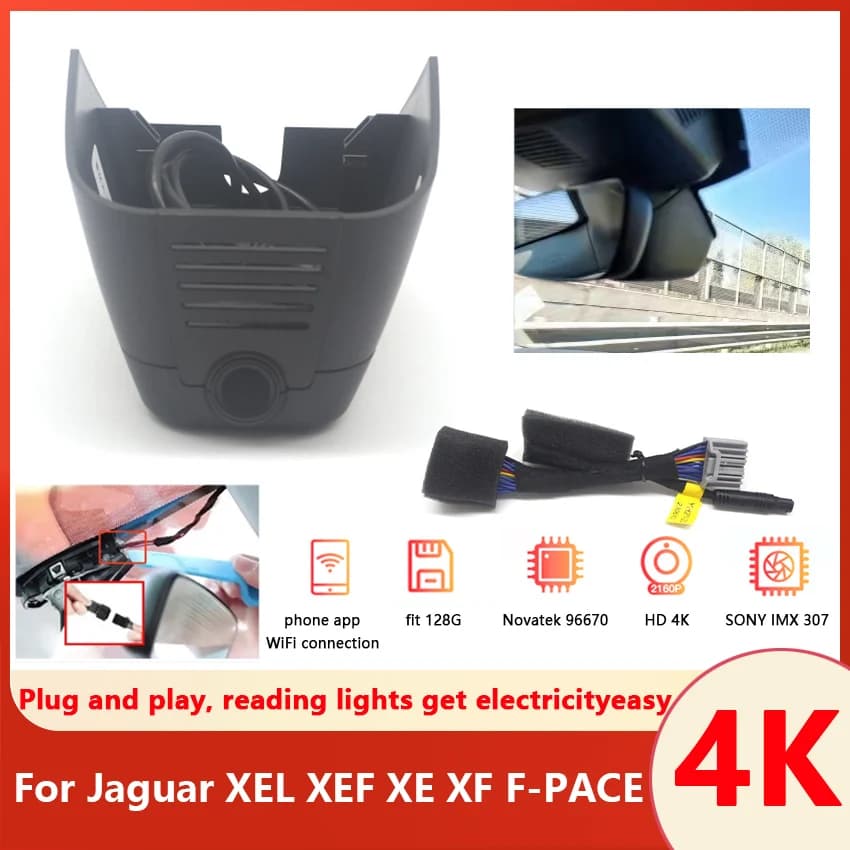 Nuovo! Plug and play 4K Dash Cam Camera videoregistratore originale per Jaguar XEL XEF XE XF F-PACE 2021 2022 2023 2024 Car DVR DashCam