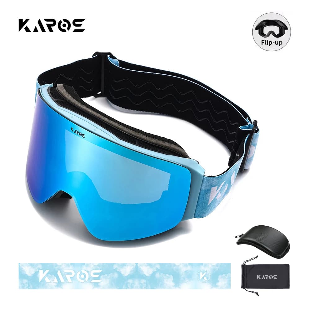 Karos Flip-top Ski Goggles Double Layer Anti-Fog Skiing Glasses UV400 Snowboard Eyewear For Men Women Snowmobile Winter Outdoor