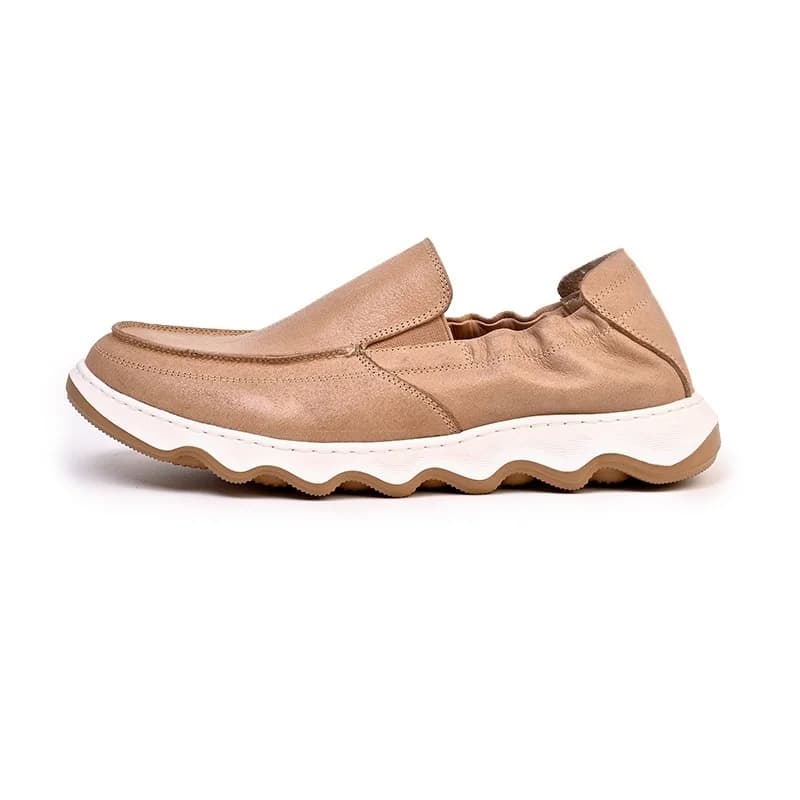 Scarpe in pelle da uomo Slip on Punta tonda Mocassini comodi con fondo morbido in vera pelle Scarpe sportive casual da uomo d'affari