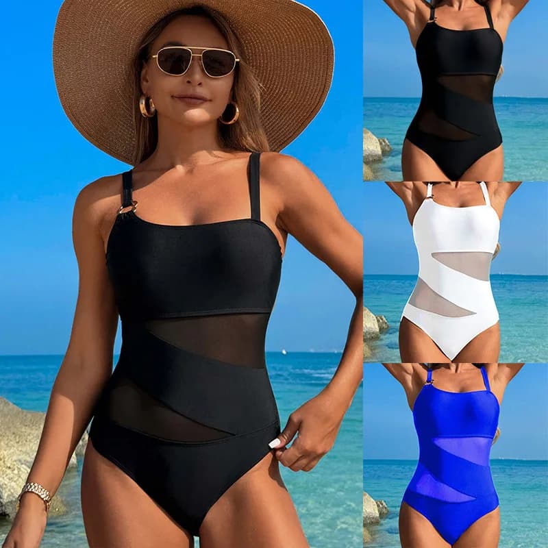 Bathing Suit Women Hot Spring Swimsuit Women's High-end Swimsuit Sexy Net Nylon One-piece Swimsuit