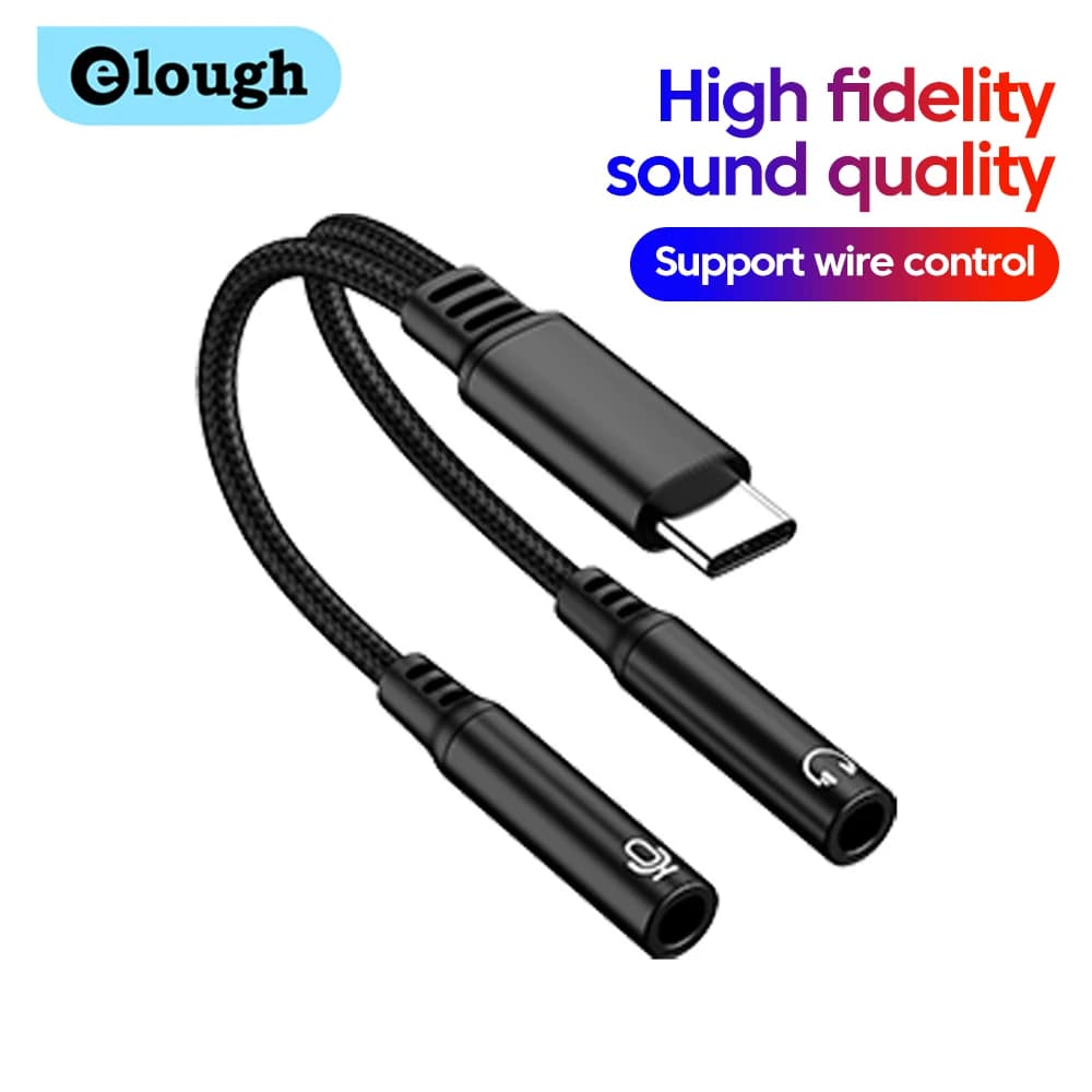 Tipo C 3.5 Auricolare Adattatore audio AUX USB C a doppio cavo jack da 3,5 mm Chip DAC Suono Hi-Fi per iPhone 15 16 Samsung