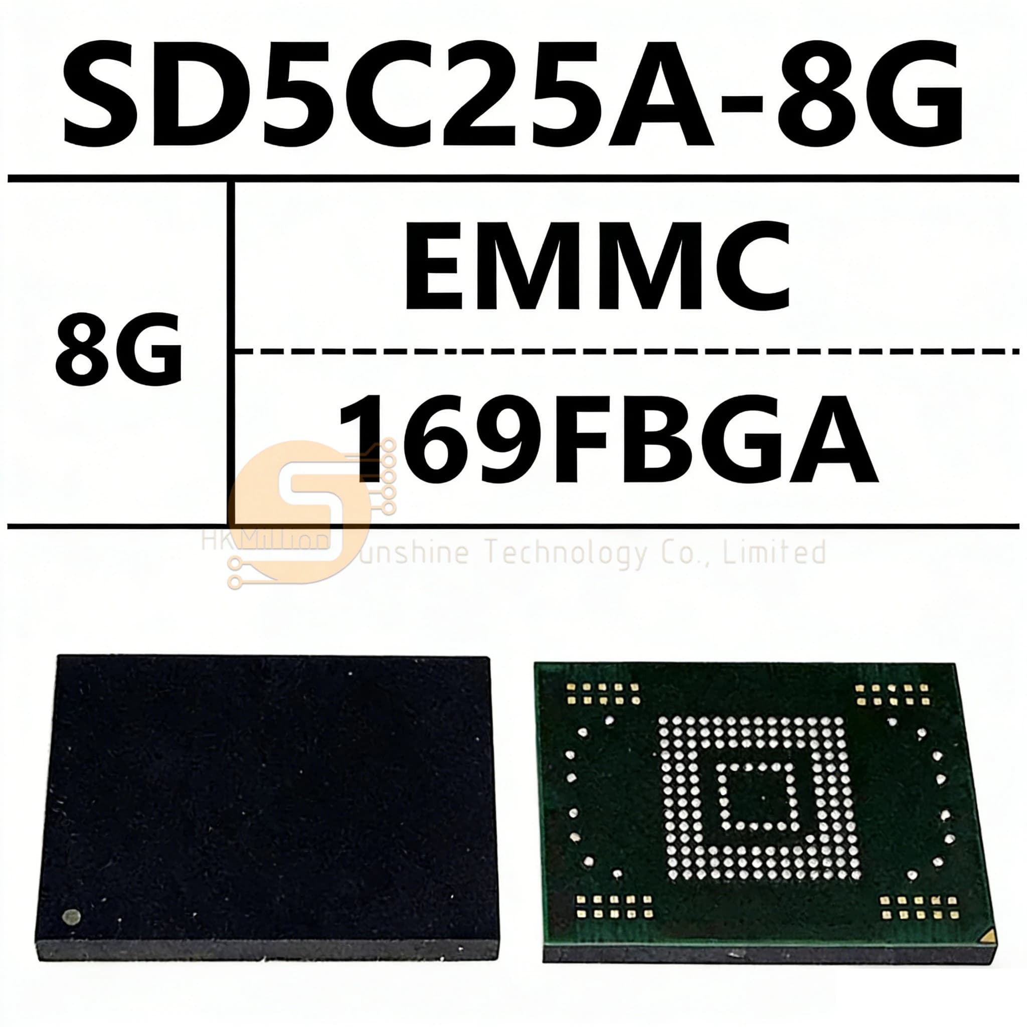SDIN4C2-8G-U SDIN4C2-8G SDIN4C1-8G SD5C25A-8G Chip eMMC 8GB 169-Ball FBGA Memoria Flash IC per TV Box Tablet Smartphone