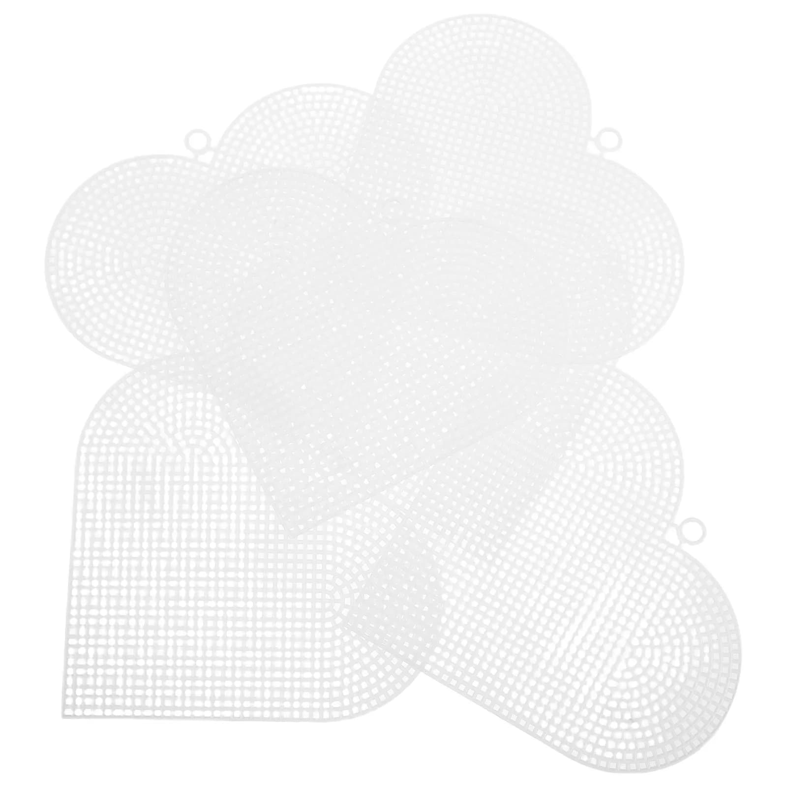 6 Pezzi Fogli di Rete in Plastica a Forma di Cuore, Tela Vuota per Creazione di Borse, Cucito, Artigianato, Ricamo, Punto Croce, Tappetino in Rete per Lavori Manuali