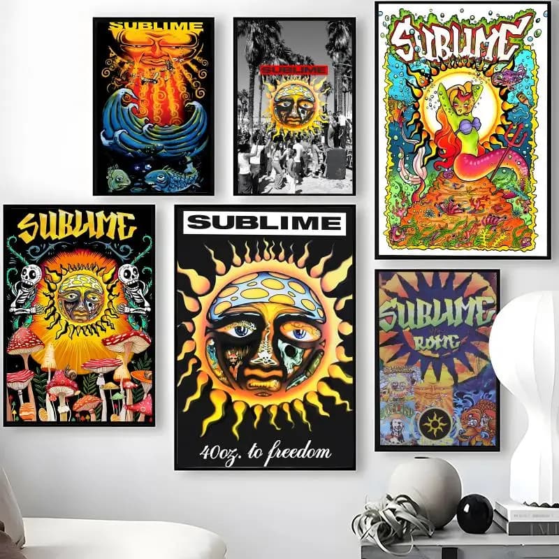 Band S-Sublime Poster Adesivi murali impermeabili autoadesivi, decorazioni murali rimovibili per soggiorno e camera da letto