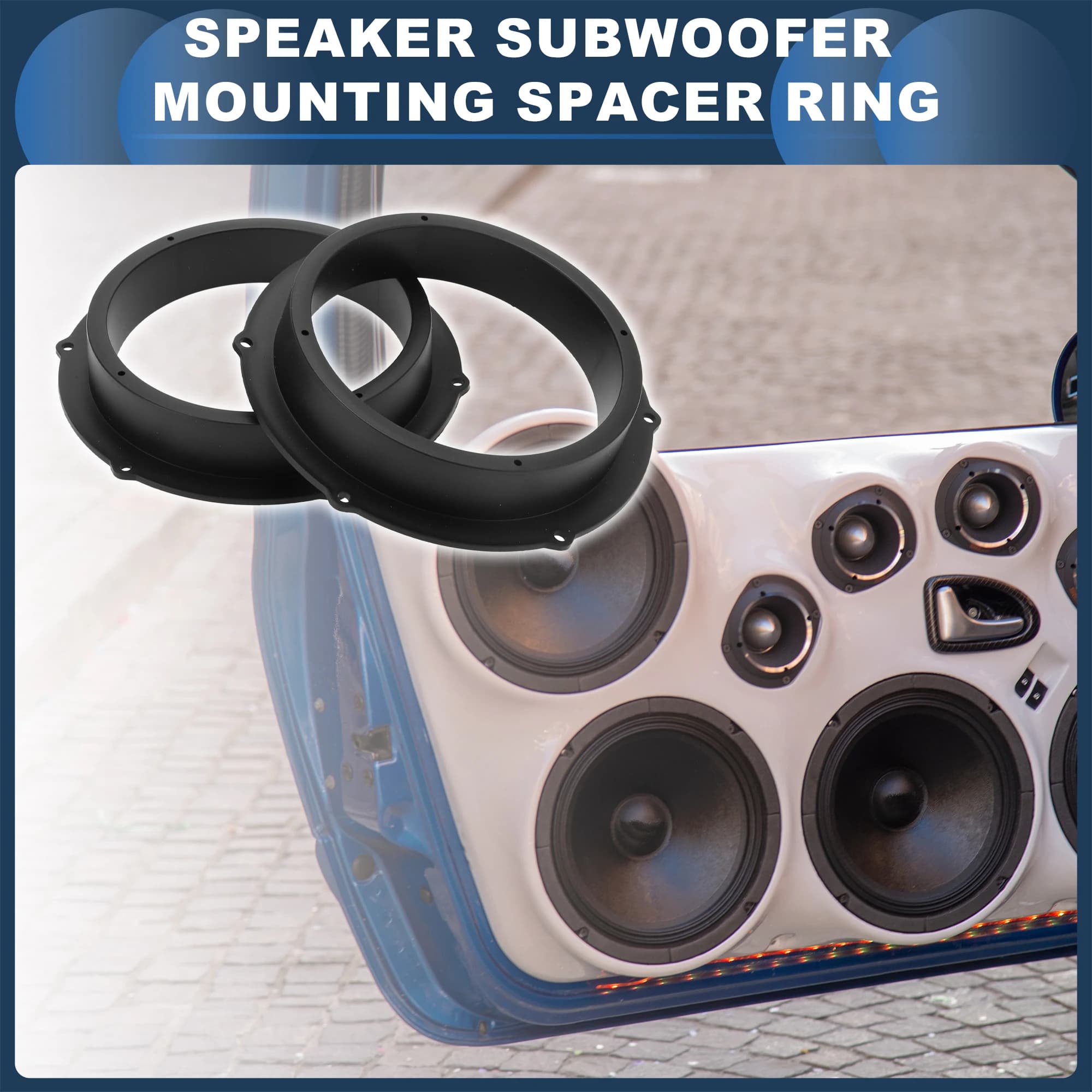 UXCELL Anello distanziale per altoparlante Tweeter Adattatore distanziatore per altoparlante per Volkswagen Golf MK5 2 pezzi