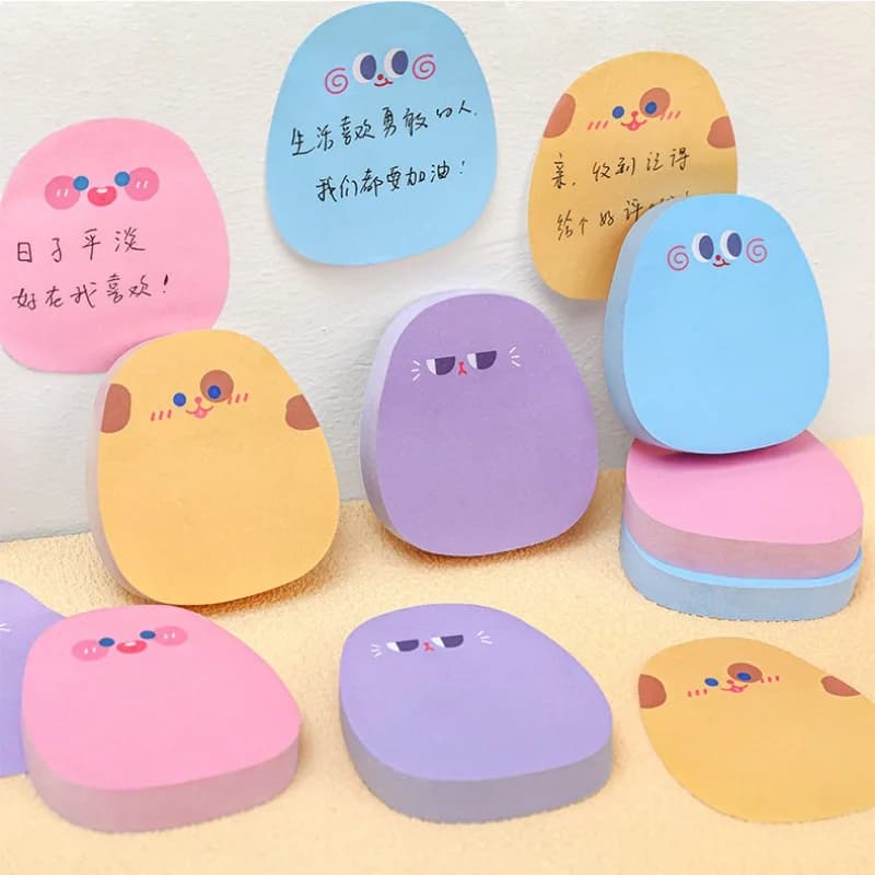 60 Fogli di Blocco Note Kawaii con Cartoni Animati, Adesivi Colorati con Emoticon, Perfetti per Ragazze e per Lasciare Messaggi