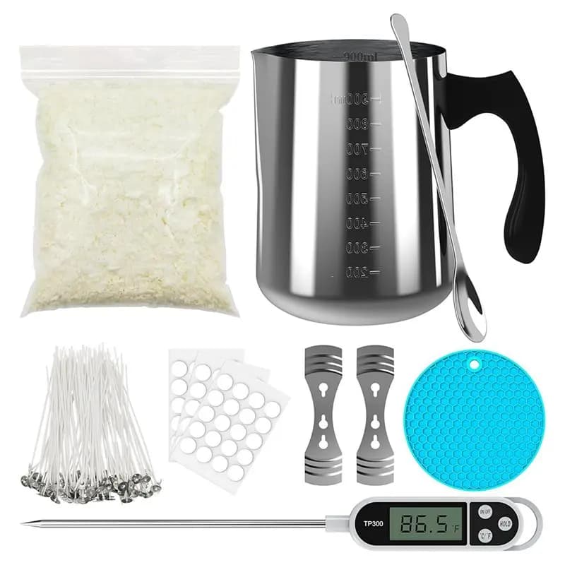 Kit per la creazione di candele MAKE-Candle per principianti, kit fai da te per la creazione di candele in cera di soia per adulti, con pentola per versare la cera, stoppini per candele
