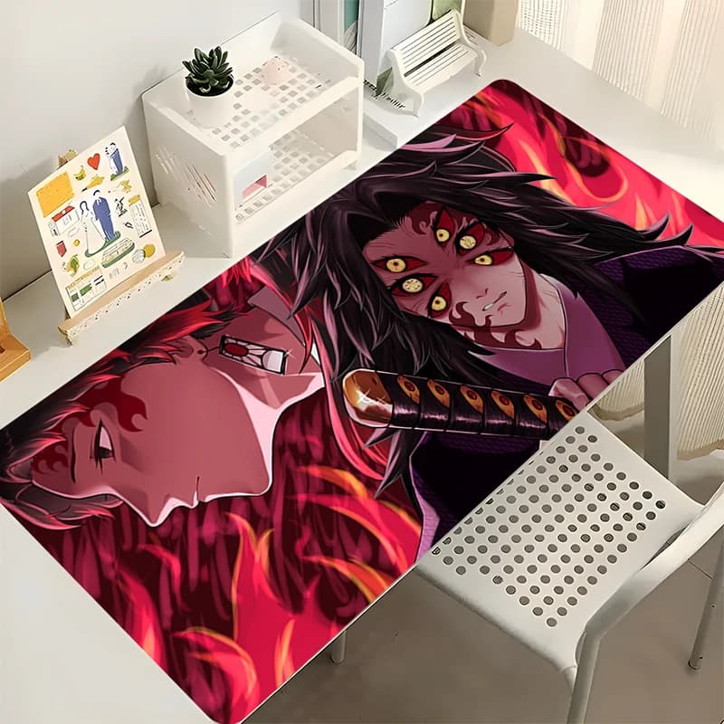 Anime HD Stampa Mouse Pad Gaming Mousepad Computer Demon Slayer Kokushibo Scrivania Mouse Zerbino Gamer Accessori Tastiera antiscivolo Pad