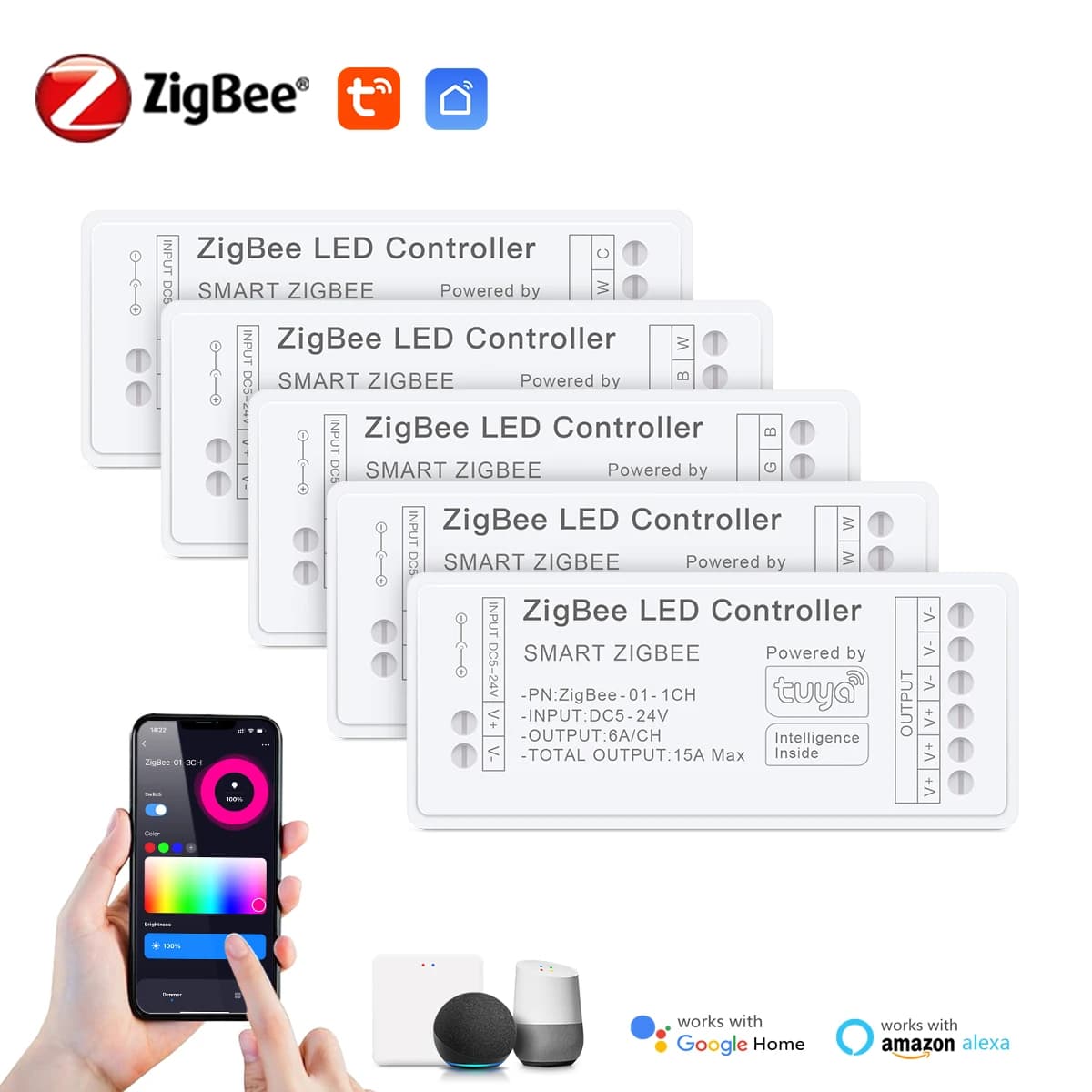5-24V Zigbee 3.0 Smart Life Control Tuya CCT Dimmer/RGB/RGBW/RGBCCT Controllo LED Interruttore Della Luce Controller WiFi Smart Switch