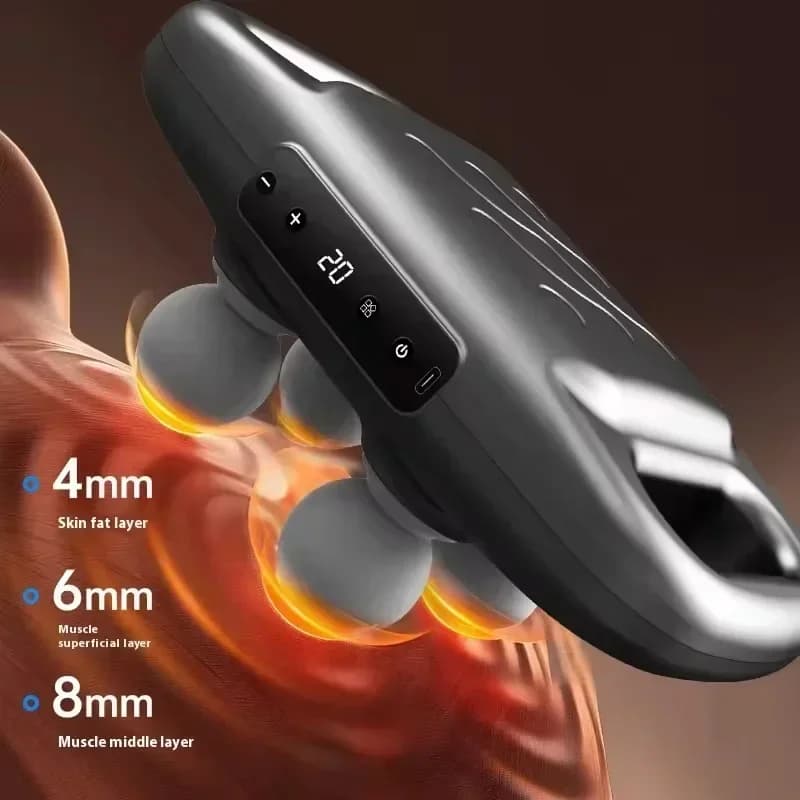 Electric Massage for Deep Fabrics 4 Head Massage Gun Muscle Orbital Gun to relieve tension of shoulders and back