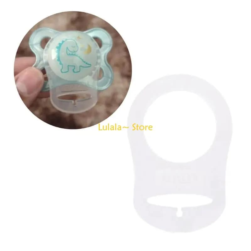 Y4QA 12 pezzi adattatore clip porta ciuccio fittizio con anello pulsante in silicone trasparente per MAM