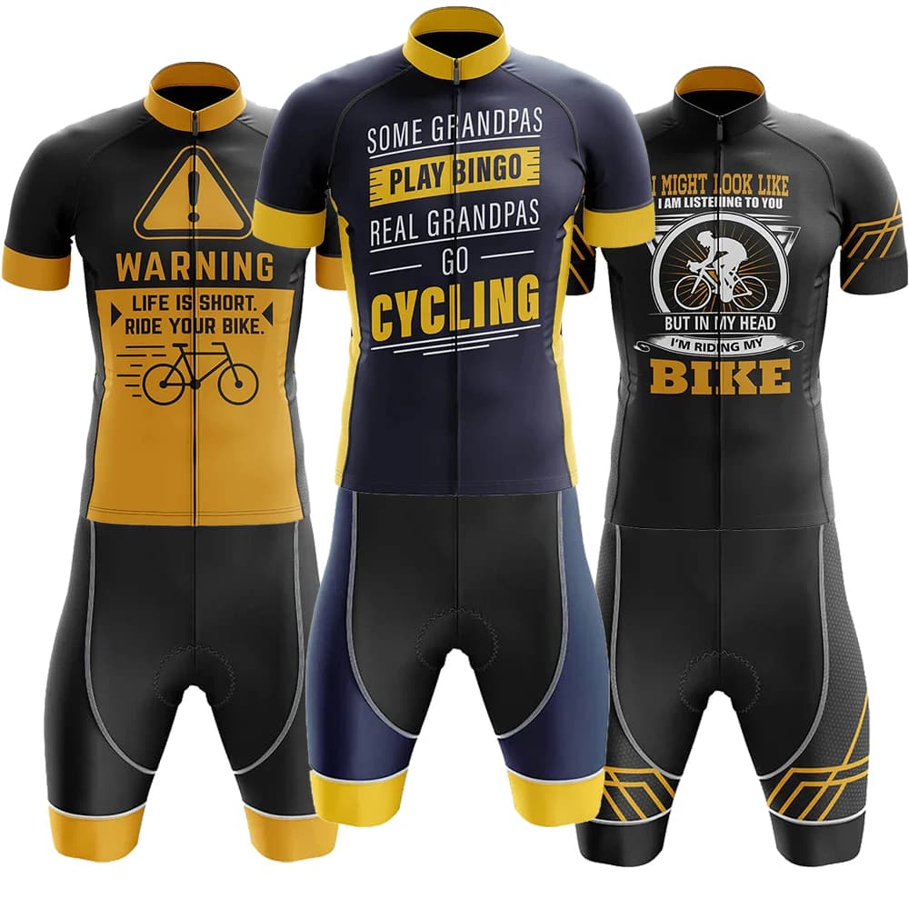 Real Grandpa Bike Men Kit Maglia da ciclismo Bici da strada Maillot in My Head Pantaloncini Ropa Ciclismo ad asciugatura rapida Set Abbigliamento da bicicletta