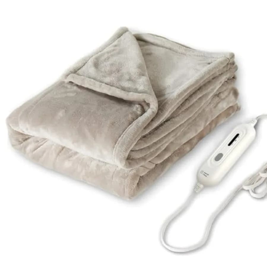 Coperta Riscaldante 50"x60", Coperta Elettrica in Flanella Ultra Morbida a 2 Strati, per Casa, Ufficio, Divano, 3 Livelli di Calore, Spegnimento Automatico 4H, ETL FC