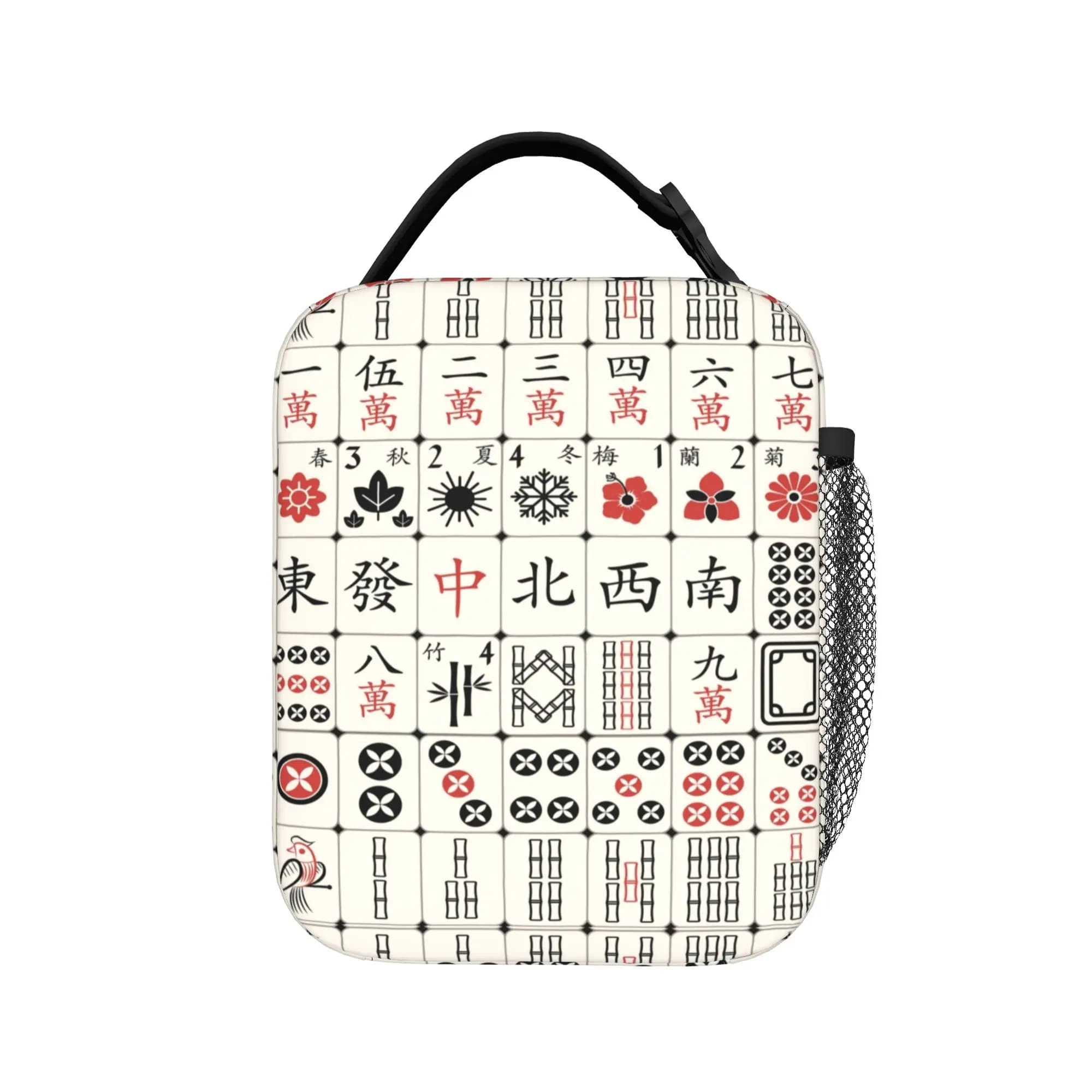 Borsa per il pranzo Mahjong Tile Fashon, divertente borsa per il pranzo, borsa termica portatile con cerniera per picnic, per bambini, borsa termica impermeabile di design