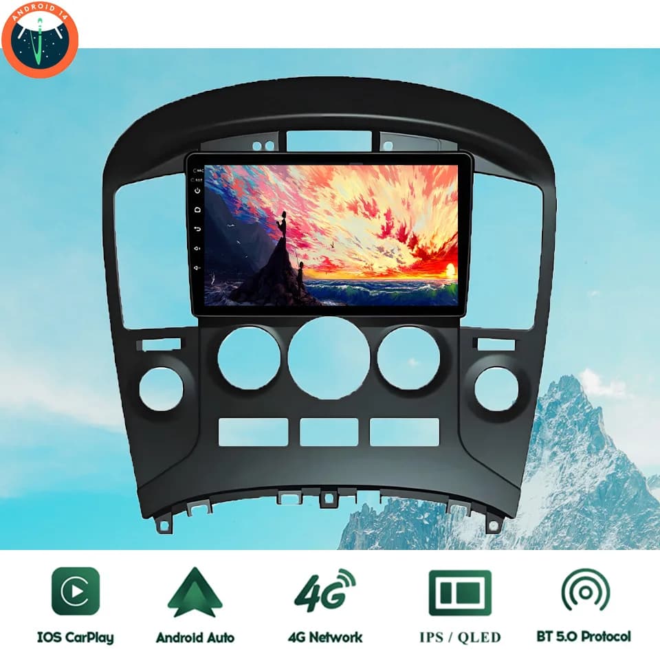 9 "QLED Android 14 128GB Autoradio Audio Stereo Multimediale Lettore DVD Per Hyundai H1 Grand Starex 2007 - 2015 GPS Navi Cassette