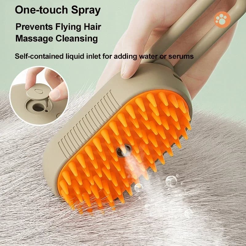 3 in 1 Spazzola a vapore Pettine spray Elettrico Autopulente Massaggio Pettine per depilazione per gatti Cani Toelettatura animali Perdita di peli aggrovigliati