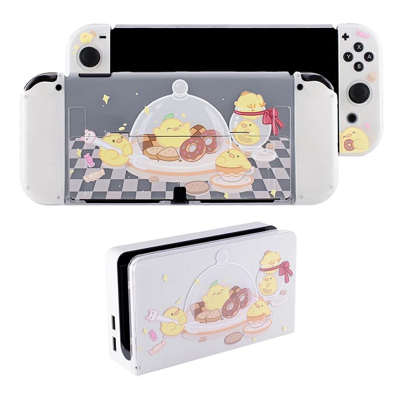 Custodia protettiva per simpatici cartoni animati e Cover JoyCon compatibile con Nintendo Switch/custodia rigida per PC OLED NS custodia protettiva Dockable