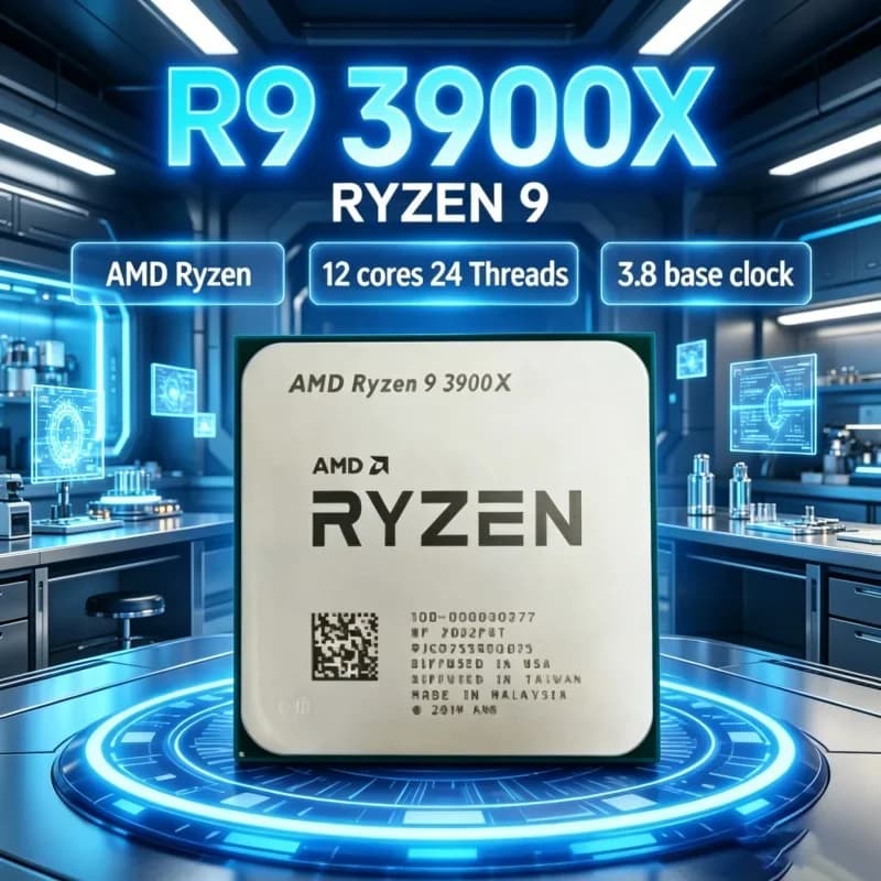 AMD Ryzen 9 3900X Unlocked Processor [3.8GHz] [12 Core 24 Thread] [Socket AM4] [Desktop Gaming CPU] [No Box]