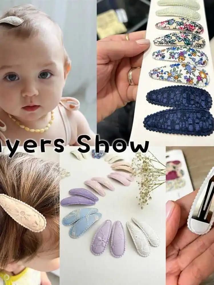 10 Pieces Printed Cotton Hair Clips and Children's League, Banana Shape Hair Accessories, Kids Hair Fashion Decorations