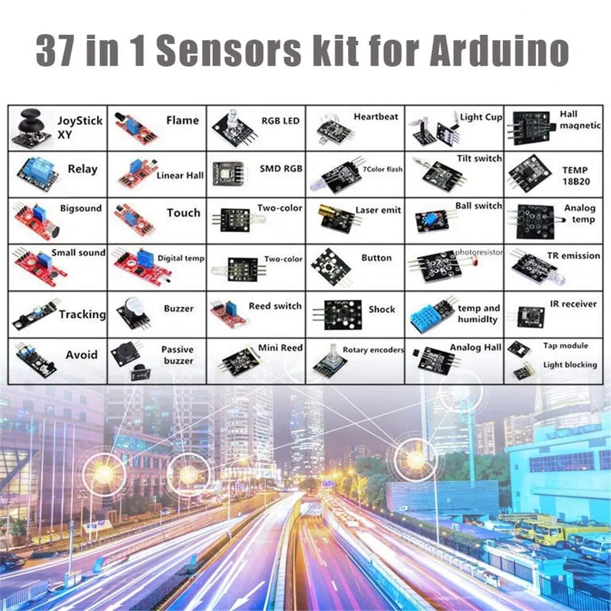 【BRILLIANT】Kit di moduli sensore 37-in-1 per Arduino MCU - Set completo per principianti per appassionati di elettronica
