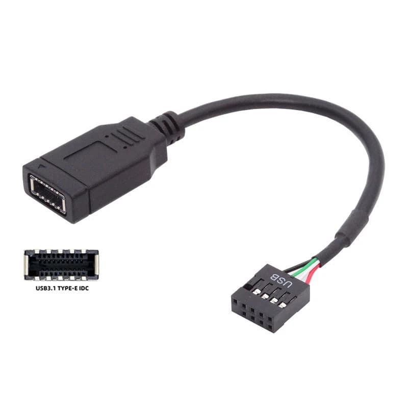 USB 2.0 9 PIN a Tipo E Cavo Connettore Scheda Madre Interno 9PIN a Tipo KEY A USB AM Custodia PC Pannello Frontale Tipo C Adattatore